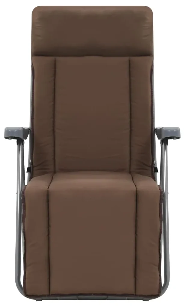 Sedie da giardino pieghevoli con cuscino 2 pz marrone