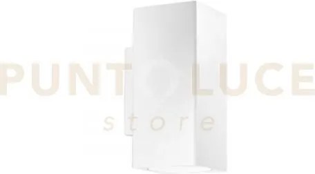 Applique a parete duduk quadrata bianca 2 luci attacco gu10 10x8x18...