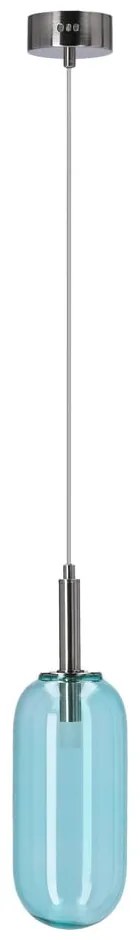 Lampadario LED blu con paralume in vetro ø 13 cm Fiuggi – Candellux Lighting