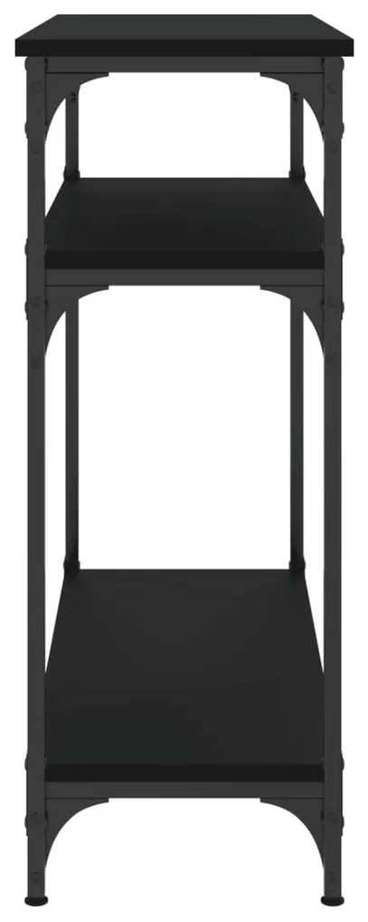 Tavolino consolle nero 75x29x75 cm in legno multistrato