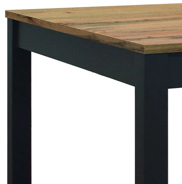 Tavolo TROPEA in legno, finitura rovere rustico e metallo verniciato antracite, allungabile 160×90 cm – 210×90 cm