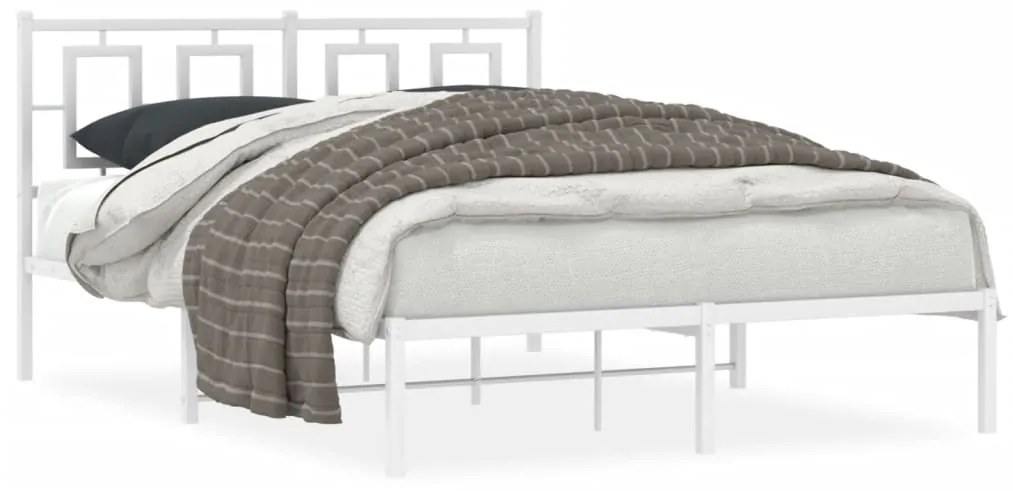 Giroletto Con Testiera Metallo Bianco 140x190 Cm /