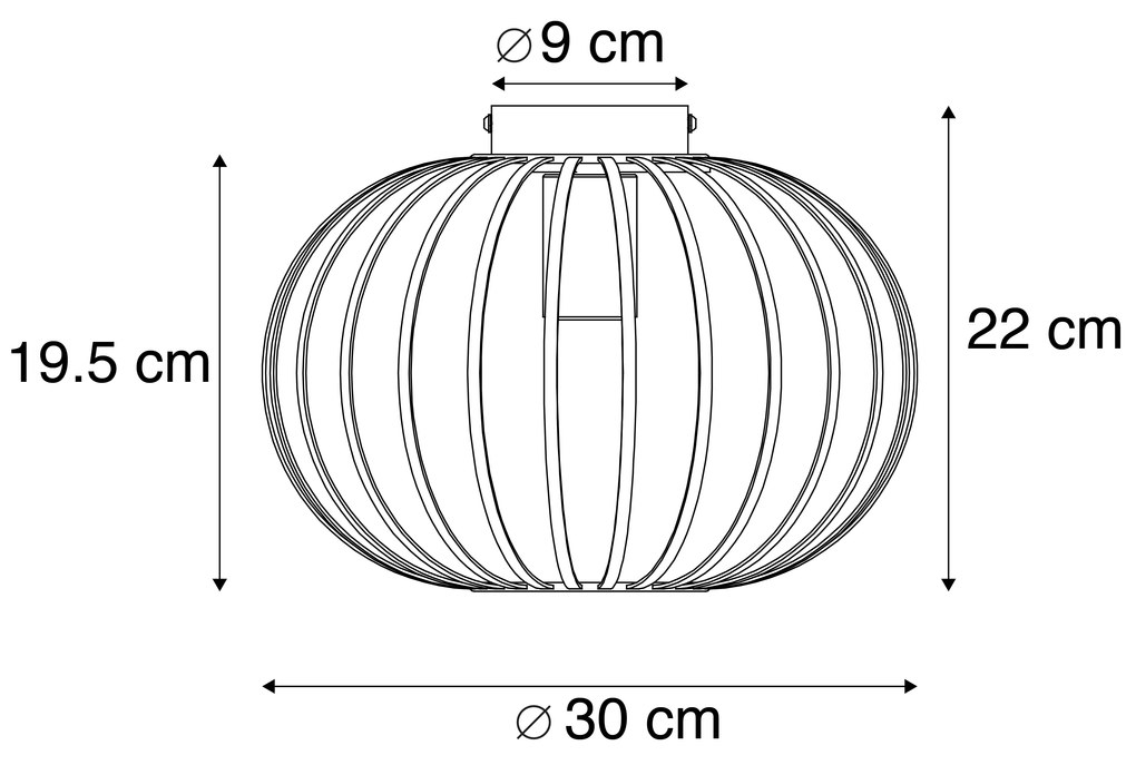 Lampada da soffitto di design color ottone 30 cm - Johanna