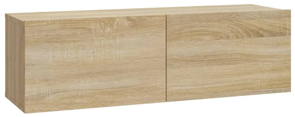 Set di mobili porta tv 3 pz rovere sonoma in legno multistrato