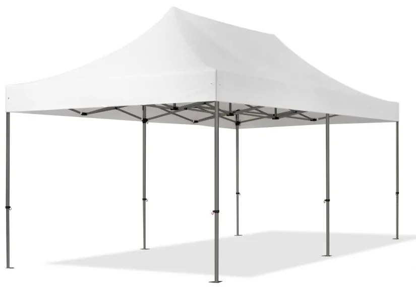 TOOLPORT 3x6 m gazebo pieghevole PVC, PREMIUM acciaio, bianco - (600123)