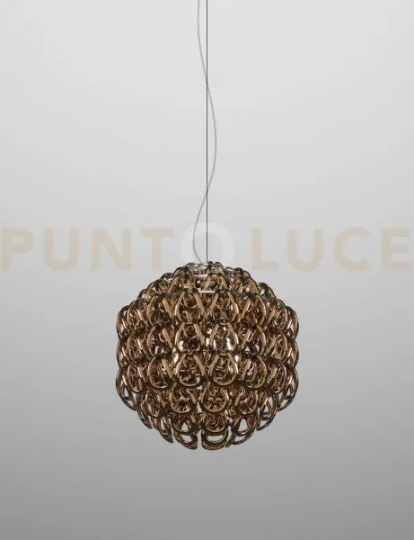 Giogali sospensione 50 cristallo bronzo e cromo lucido 3 luci attac...