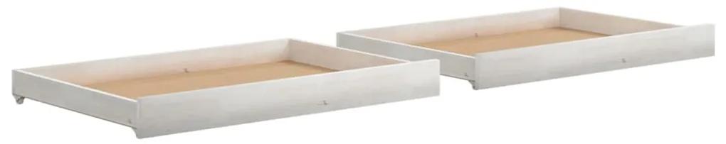 Cassetti per divano letto 2 pz in legno massello di pino bianco