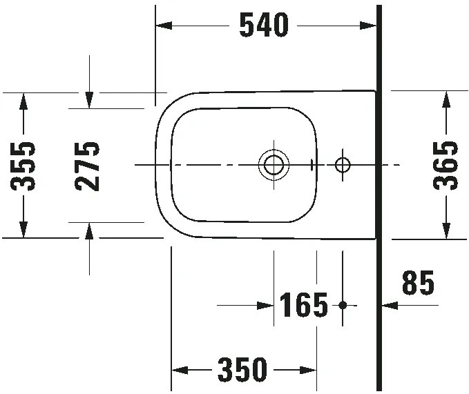 Bidet Sospeso Monoforo con fissaggi Bianco Happy D2 2258150000 Duravit