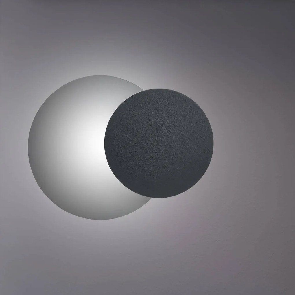Applique da Parete Circle Nera Luce Indiretta Base G9