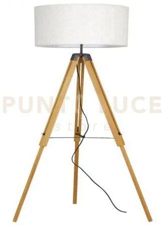 Piantana studios in legno rovere con base cavallettoparalume in tes...