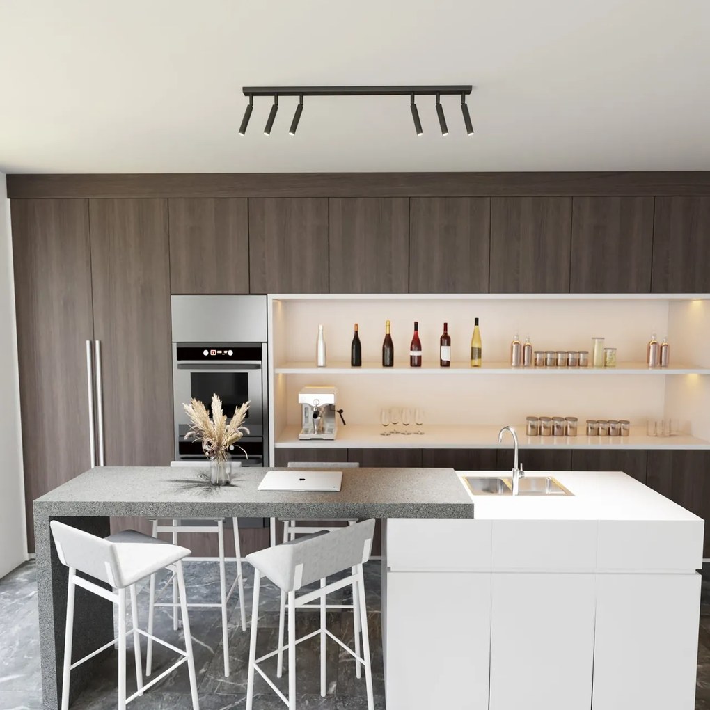 Lampadario Orientabile da soffitto IVI 6 Black