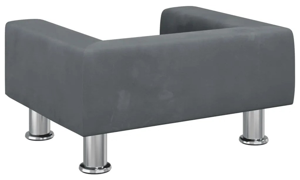 Divano per bambini grigio scuro 50x40x26,5 cm in velluto