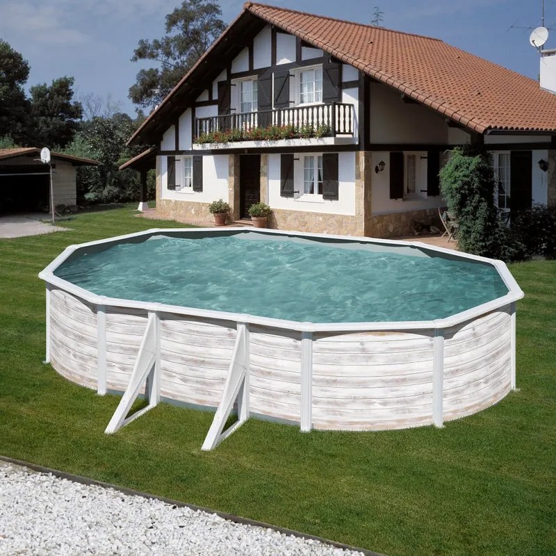 Piscina fuori terra rigida GRE KIT500N bianco L int 5 x 3 m