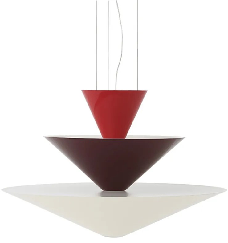 &Tradition - Gio LN14 Lampada a Sospensione Ø60 Vermilion Red/Scuro Burgundy/Ecru White &Tr