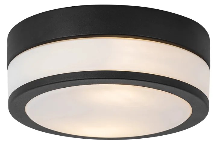Plafoniera da esterno moderna nera 23 cm IP44 - Flavi