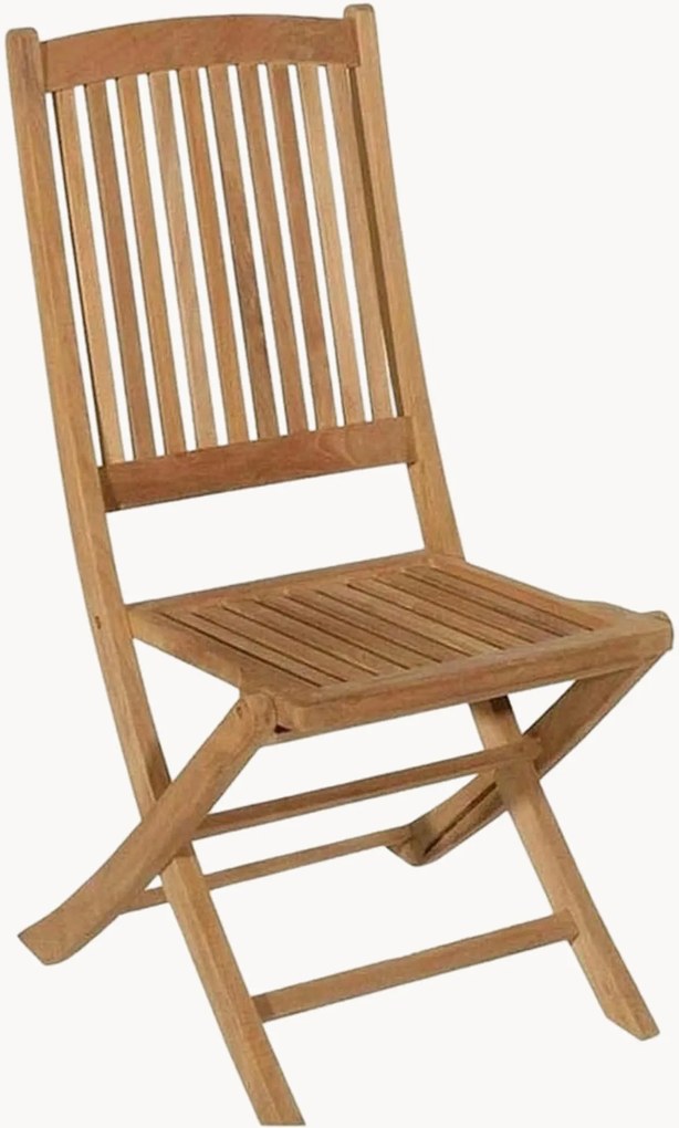 Set di 2 sedie pieghevoli da giardino in legno di teak Fun