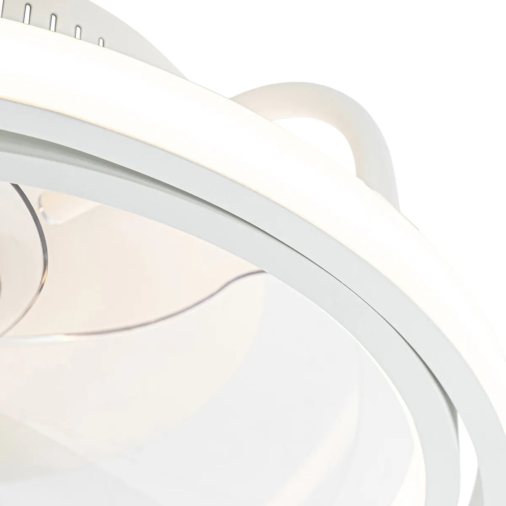 Ventilatore da soffitto bianco 46,5 cm con LED e telecomando - Kees