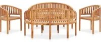 Set Salotto da Giardino 5 pz Design Curvo in Massello di Teak 3059965