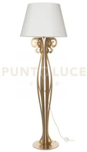 Lampada da terra di design circeo oro paralume avorio in ferro e li...