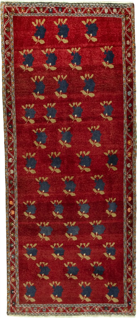 Gabbeh Tappeto 200x90 Rosso (Iran) Annodato A Mano
