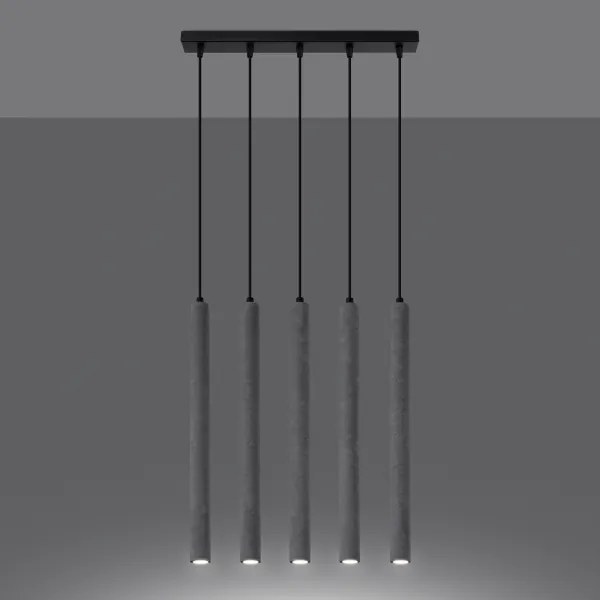 Sollux SL.1274 - Lampadario a sospensione con filo PASTELO 5xG9/8W/230V calcestruzzo