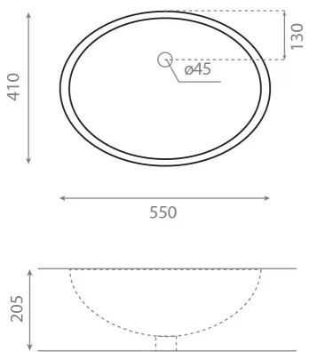 Bathco 0053 - Lavabo da incasso ANCONA 55x41 cm porcellana/bianco