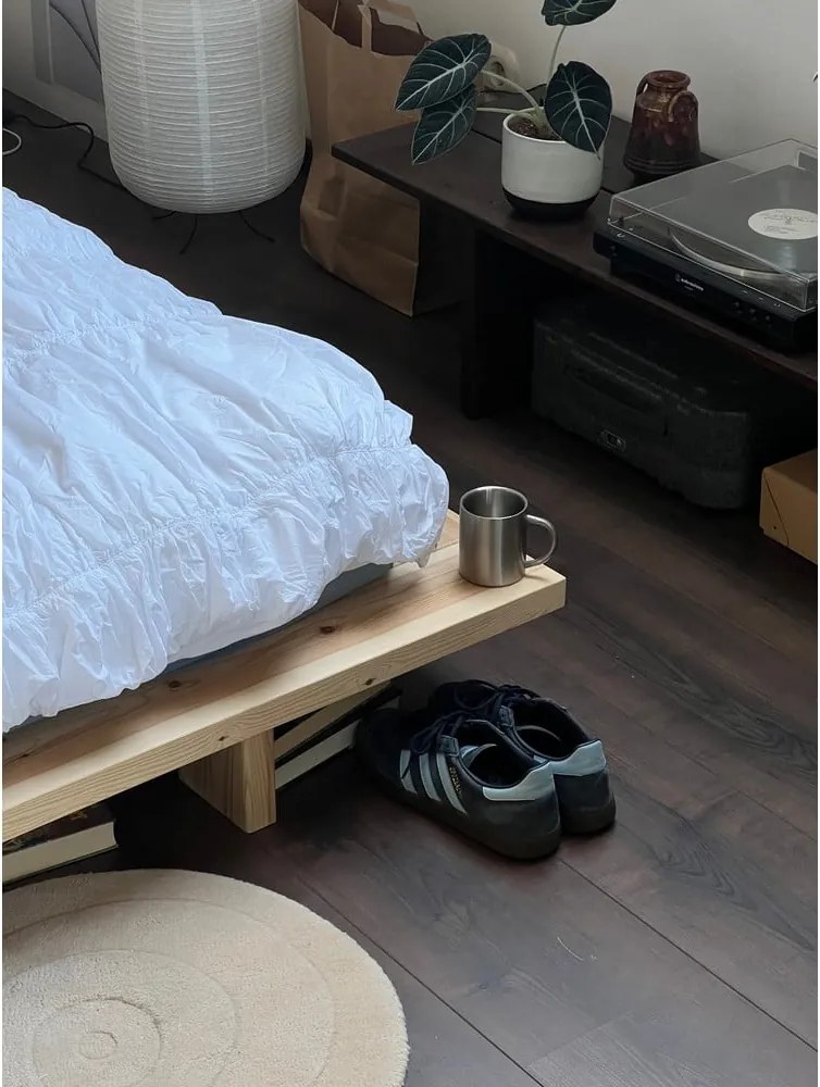 Letto matrimoniale in legno di pino con griglia color naturale 180x200 cm Japan - Karup Design