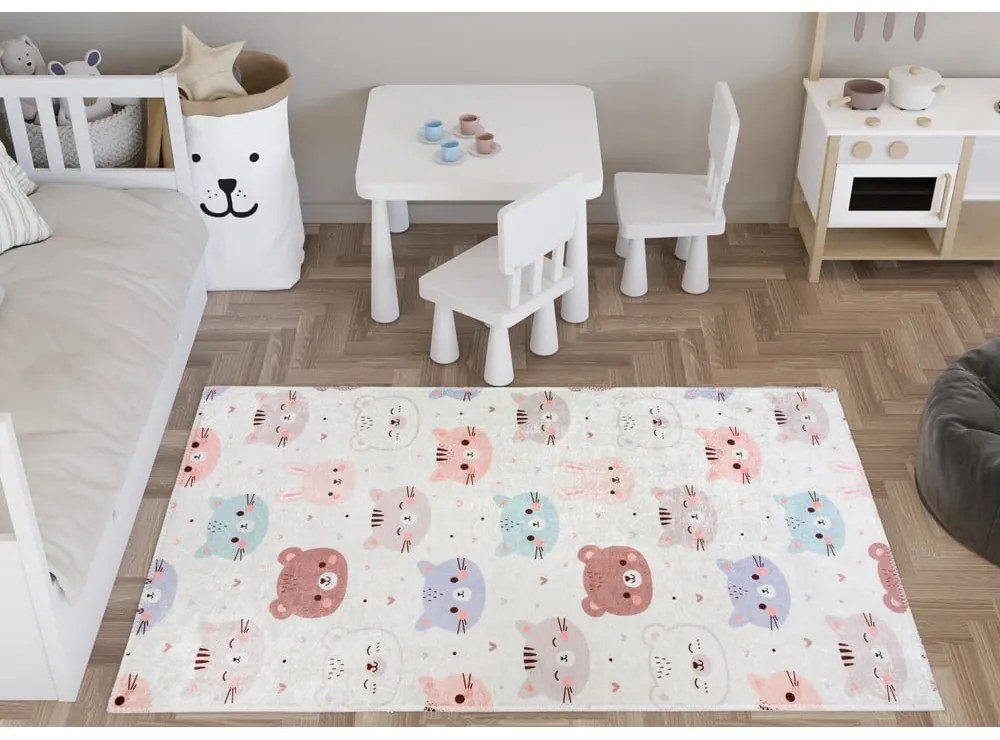 Tappeto per bambini avorio lavabile 120x180 cm Cute Animals – Vitaus