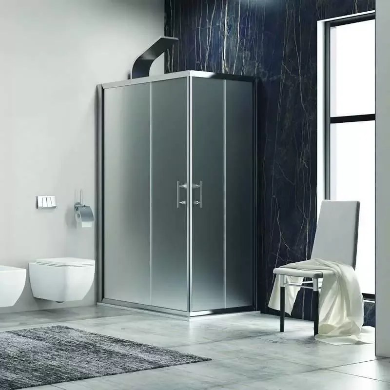 Kamalu - Box doccia 80x70 cm angolare cristallo satinato KF1000