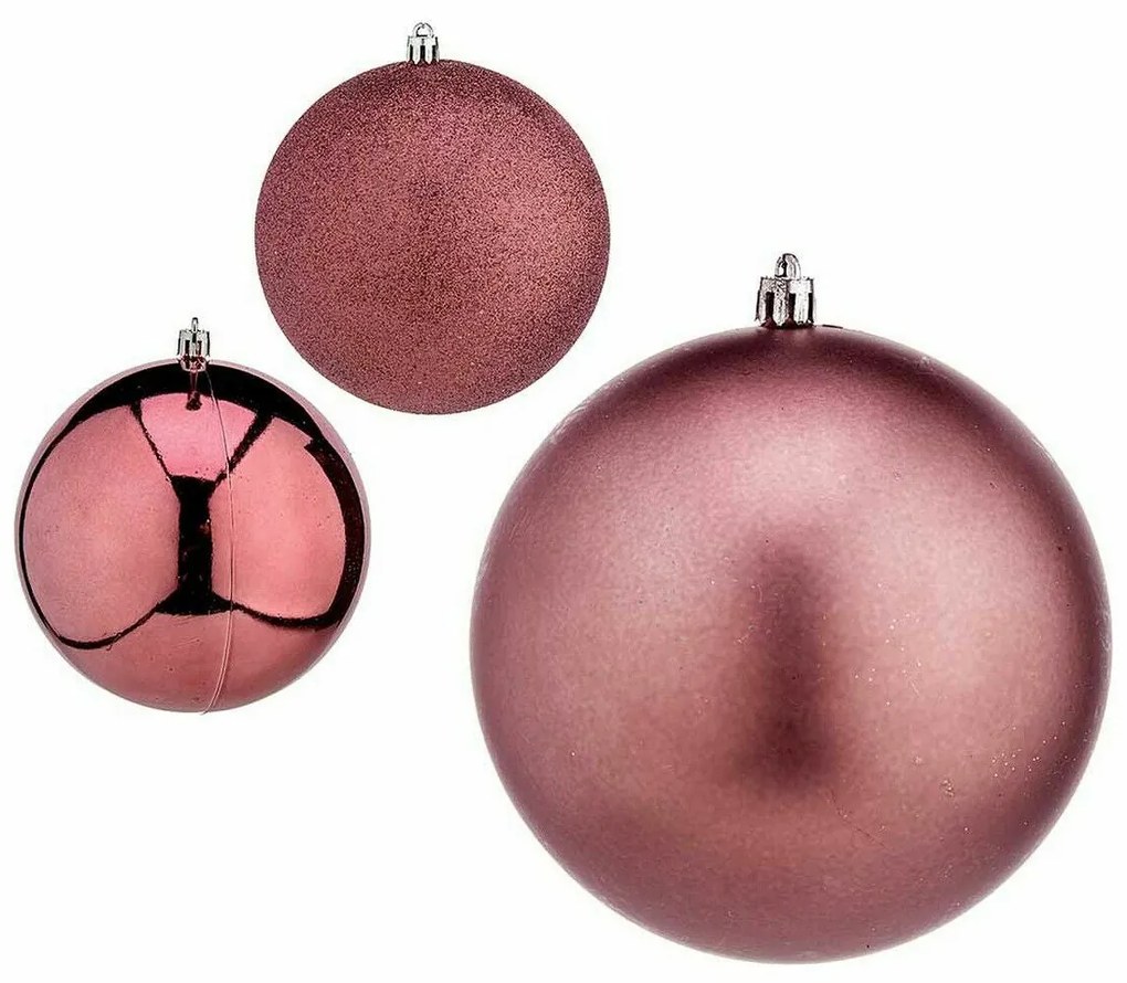 Set di palline di Natale Rosa Plastica Ø 12 cm (6 Unità)