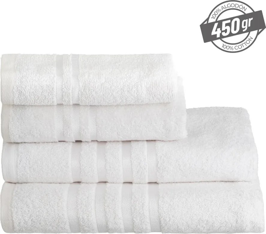 Asciugamano tipo terry bianco in cotone 30x50 cm Simple – Casa Selección