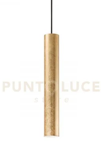 Look round sospensione 1 luce attacco gu10 d.6x40cm oro