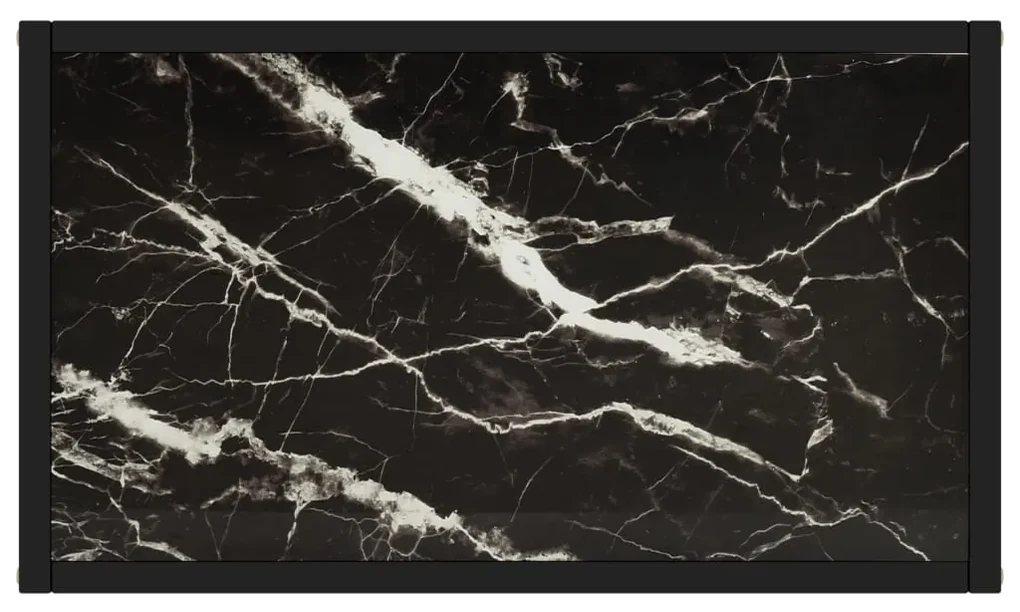 Tavolo consolle nero 60x35x75 cm in vetro temperato