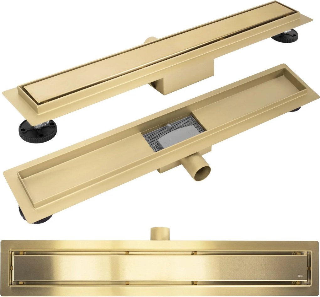 Scarico lineare Neox brush gold 60