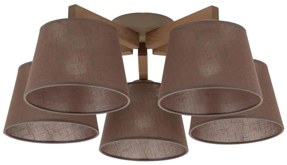 Brilagi - Lampadario a plafone LATTE SABIA 5xE27/15W/230V pino/marrone