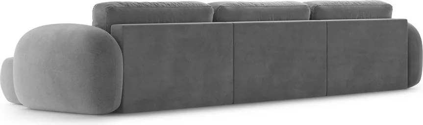 Divano angolare grigio scuro allungabile/con contenitore (a U) con rivestimento in velluto Tonale – Cosmopolitan Design