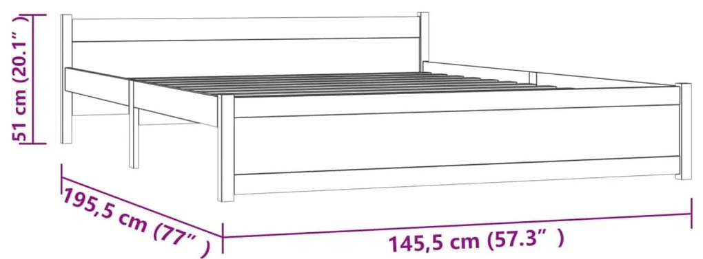 Giroletto Grigio in Legno Massello 140x190 cm