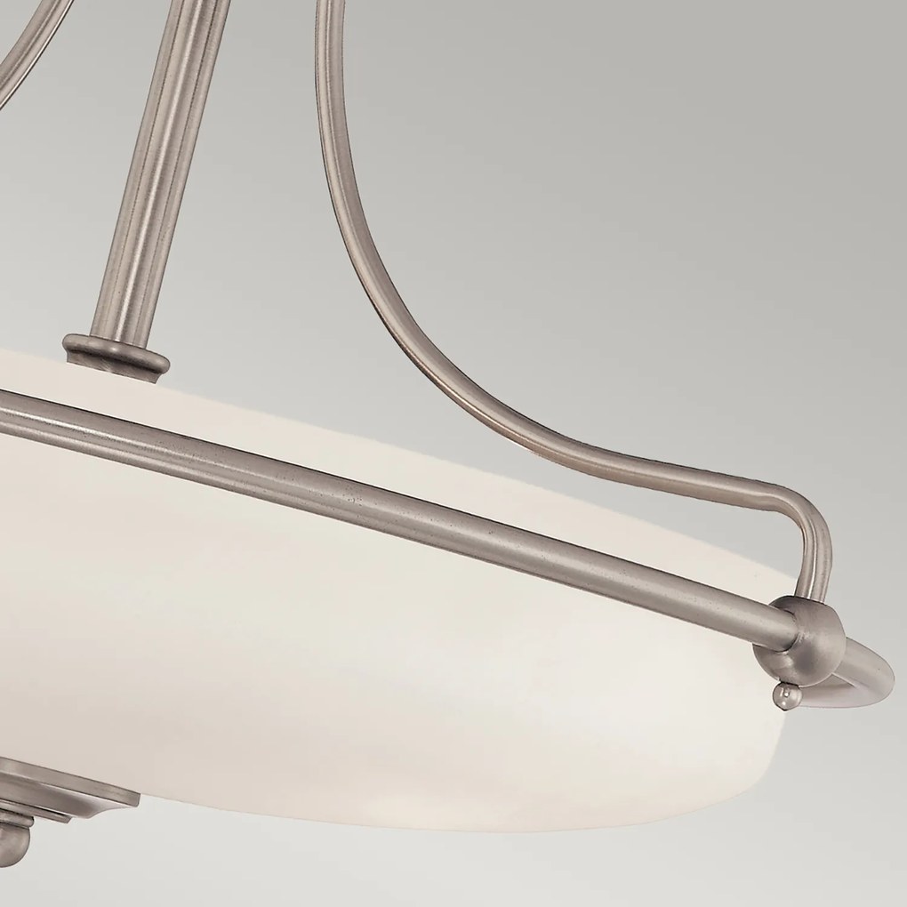 Lampadario Contemporaneo Griffin Metallo Nichel Antico 4 Luci E27