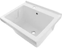 Vasca lavatoio in ceramica 60x50 da incasso con foro miscelatore a sinistra