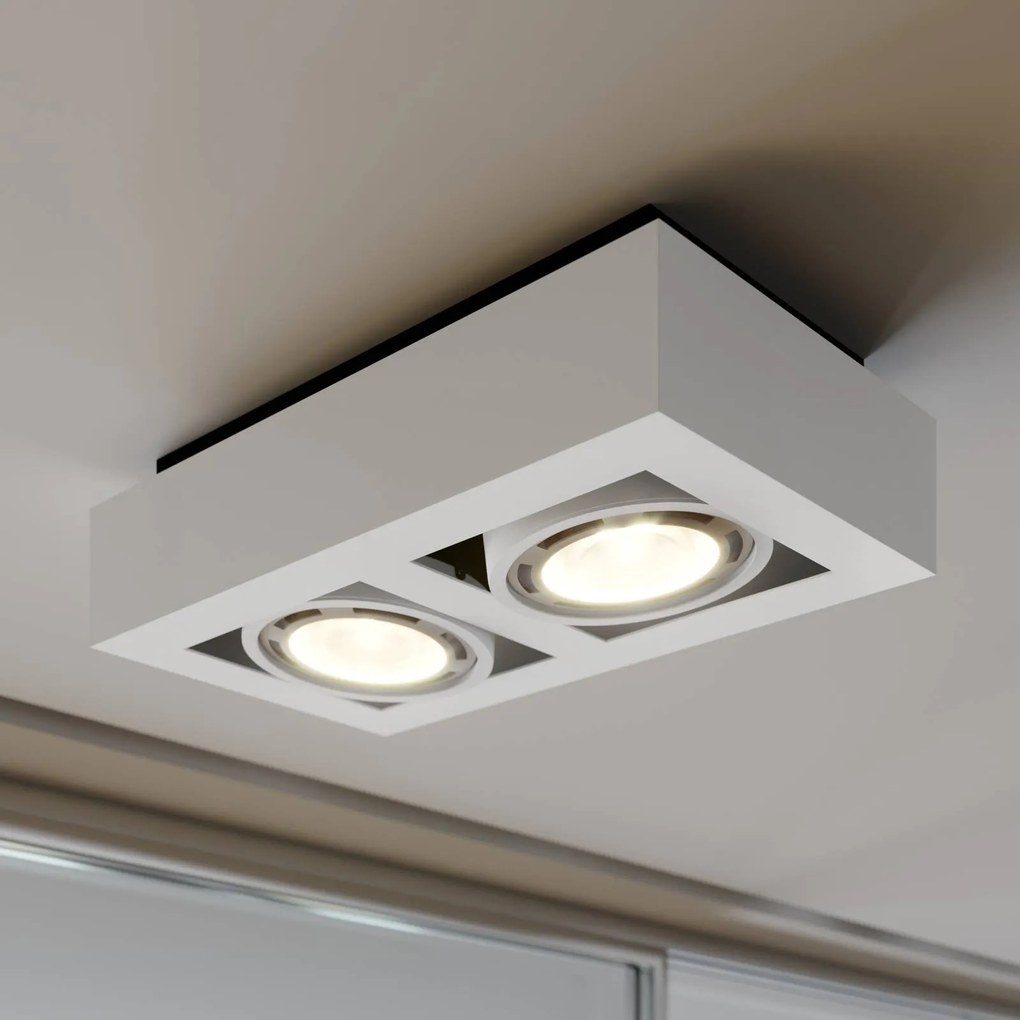 Arcchio Faretto da soffitto Ronka, 34 cm, a 2 luci, bianco, GU10