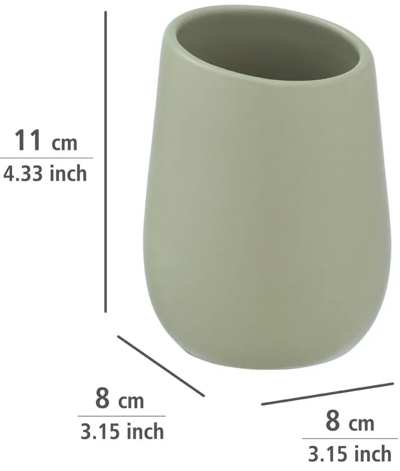 Tazza in ceramica verde per spazzolini da denti Badi - Wenko