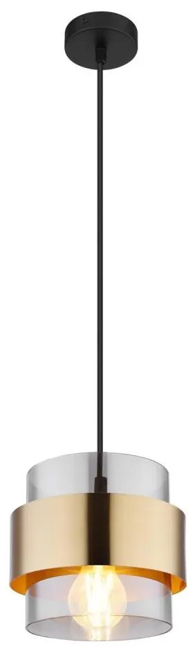 Globo 15560H - Lampadario a sospensione con filo MILEY 1xE27/60W/230V nero/ottone