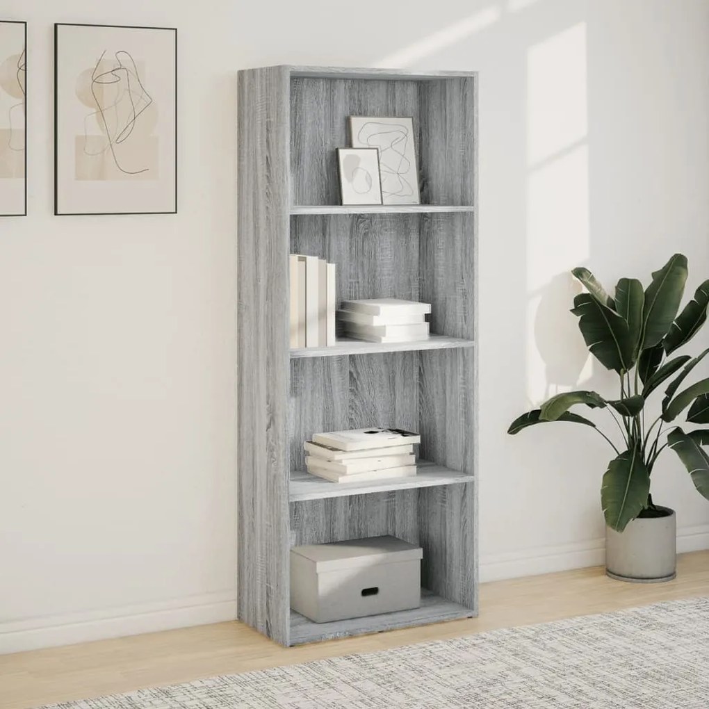 Libreria grigio sonoma 60x30x152 cm in legno multistrato