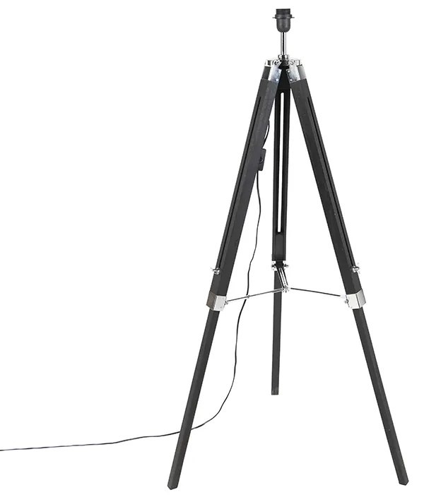 Lampada da terra nera senza paralume - Tripod