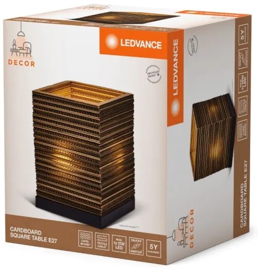 Ledvance - Lampada da tavolo DECOR CARDBOARD 1xE27/15W/230V 20x20 cm