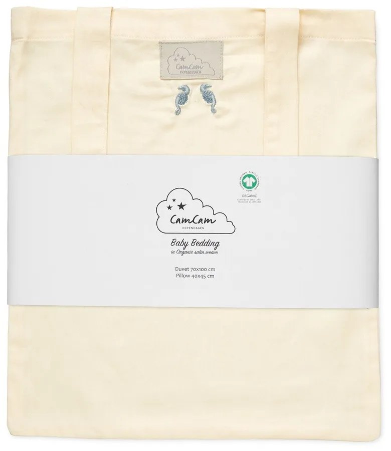 Set copripiumino e federa da bambini giallo chiaro in cotone organico per culla 70x100 cm Sea Garden – Cam Cam Copenhagen