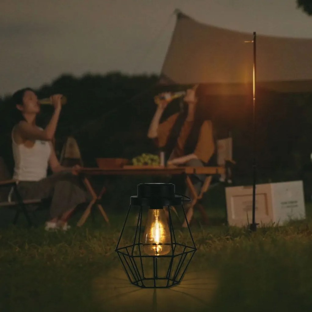 Lampada Solare LED da Terra 0.5W Vintage IP44 – Ricaricabile con Maniglia