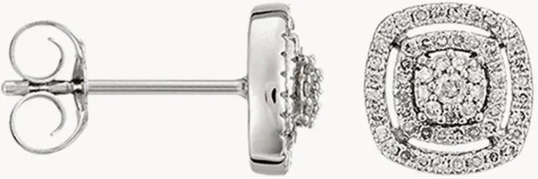 Orecchini in oro bianco con diamanti Square Richesse