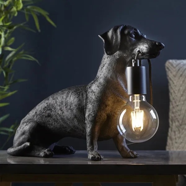 Endon 101188 - Lampada da tavolo DACHSHUND 1xE27/10W/230V nero