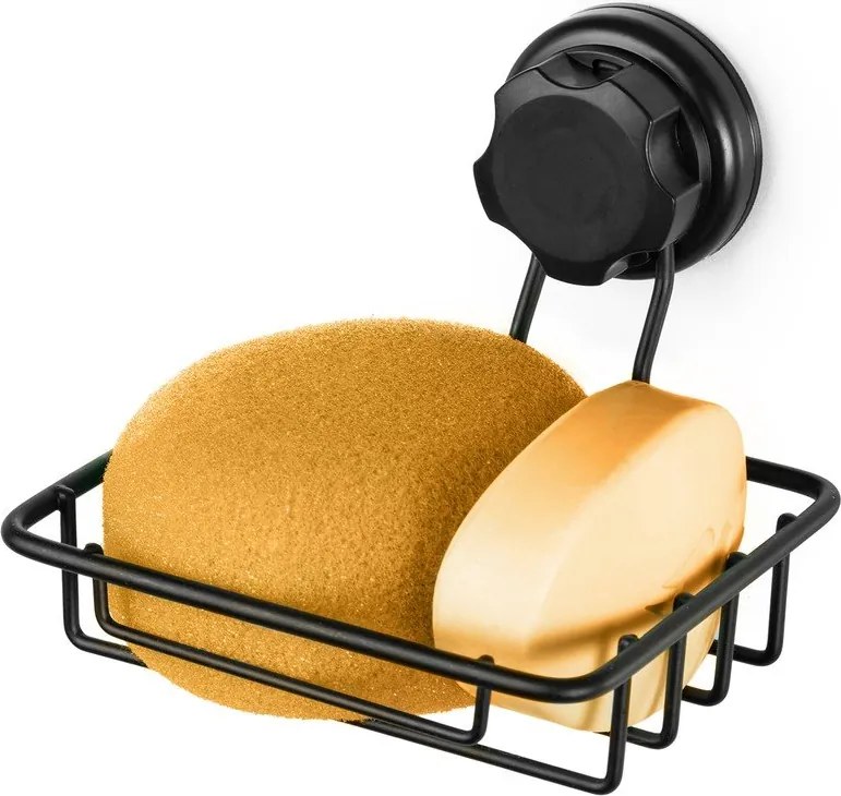 Porta sapone a parete autoportante nero Porta sapone e spugna nero Bestlock - Compactor